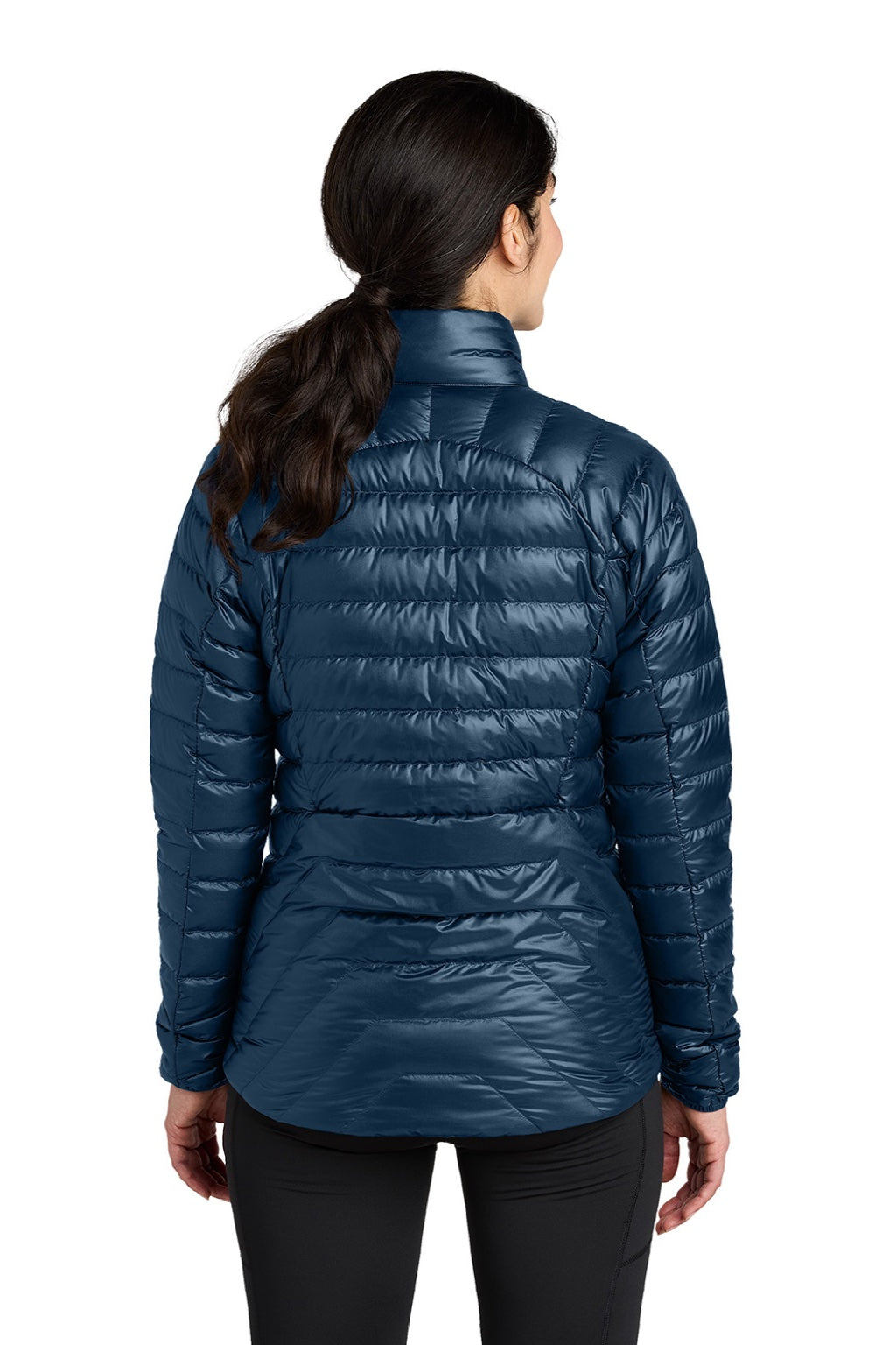 Outdoor Research OR322229 Womens 800 Tech Down Filled Full Zip Jacket Naval Blue Model Back