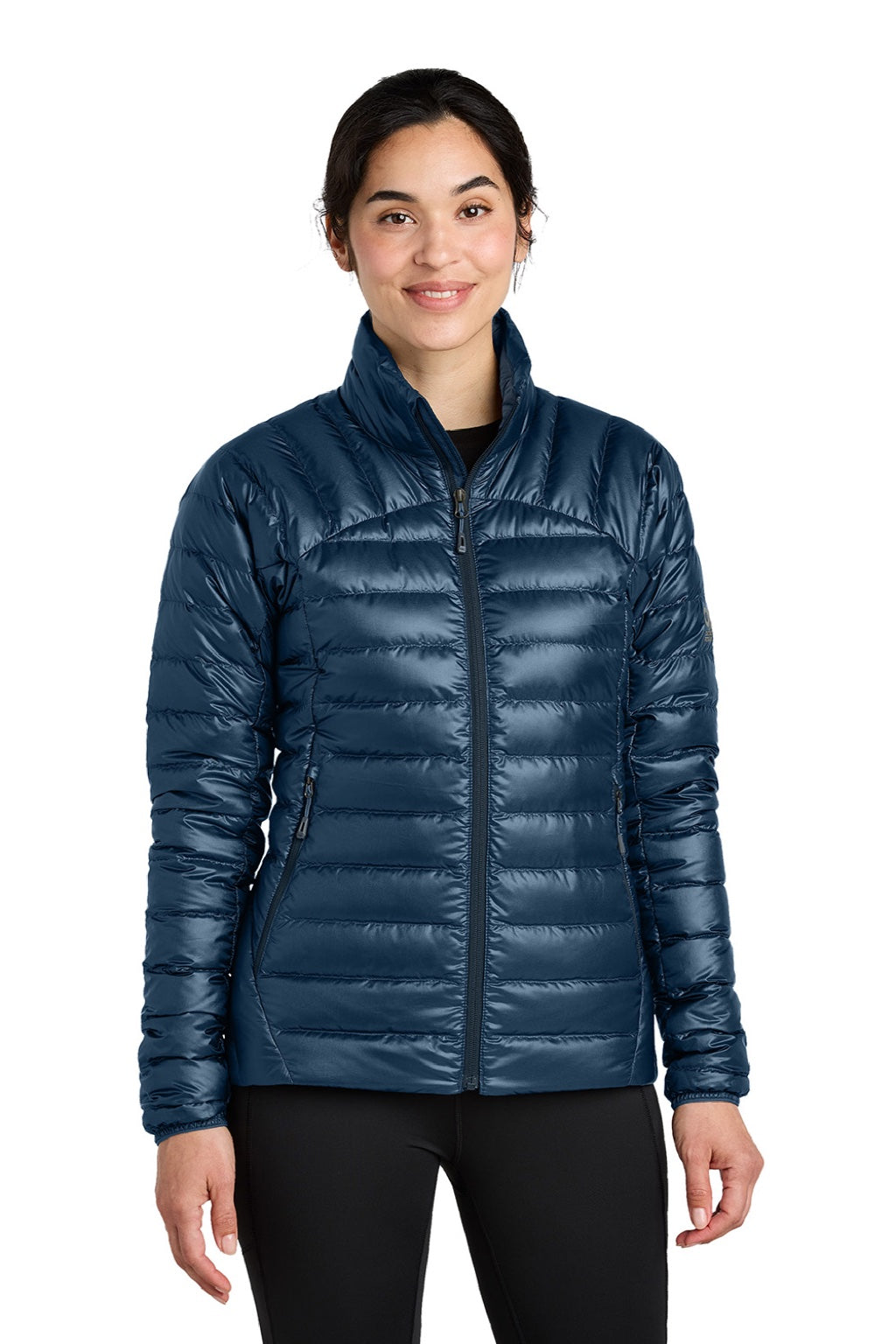 Outdoor Research OR322229 Womens 800 Tech Down Filled Full Zip Jacket Naval Blue Model Front