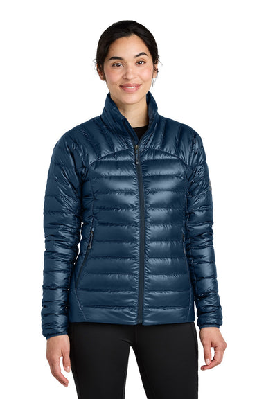 Outdoor Research OR322229 Womens 800 Tech Down Filled Full Zip Jacket Naval Blue Model Front