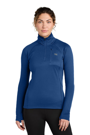Outdoor Research OR322263 Womens Tech Grid Fleece 1/4 Zip Sweatshirt Galaxy Blue Model Front