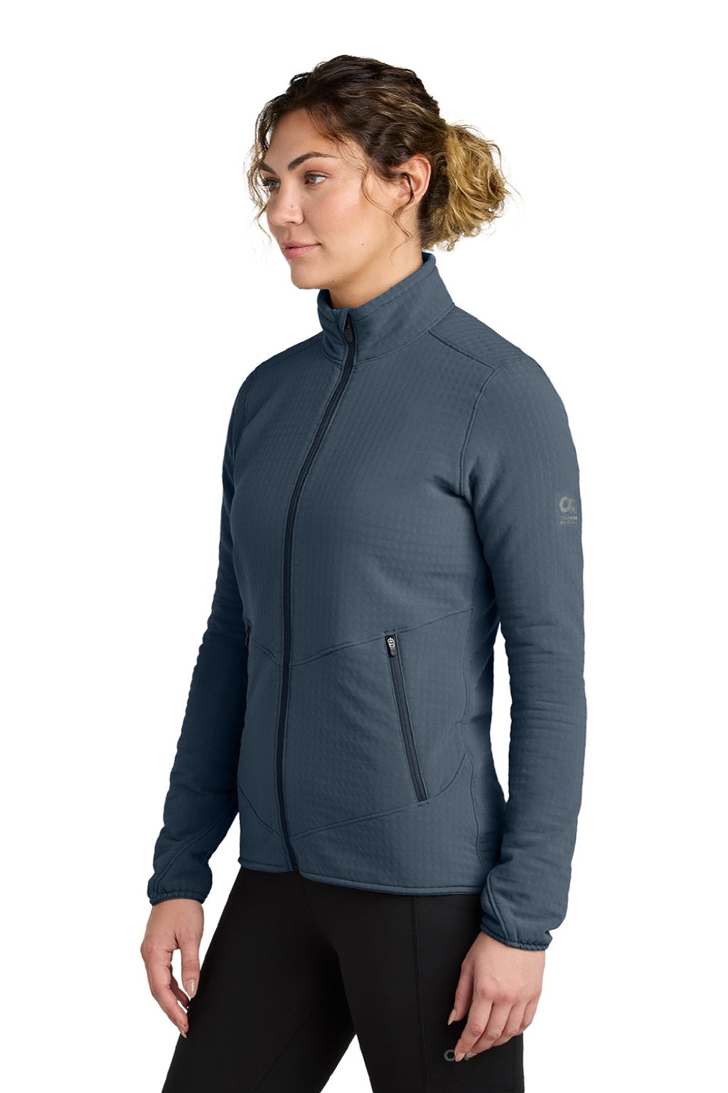 Outdoor Research OR322265 Womens Grid Soft Shell Full Zip Jacket Naval Blue Model Side