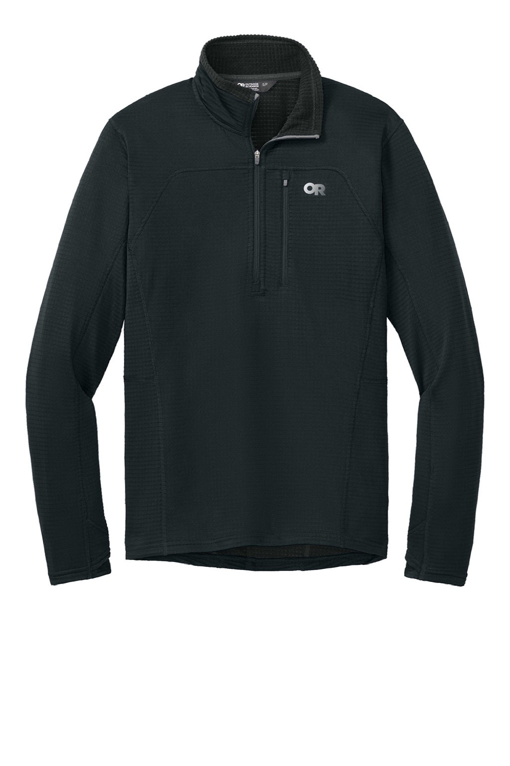 Outdoor Research OR322267 Mens Tech Grid Fleece 1/4 Zip Sweatshirt Black Flat Front