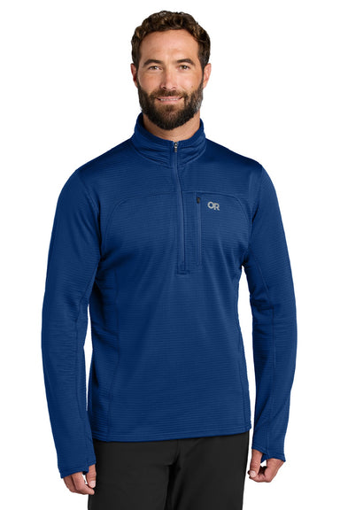 Outdoor Research OR322267 Mens Tech Grid Fleece 1/4 Zip Sweatshirt Galaxy Blue Model Front