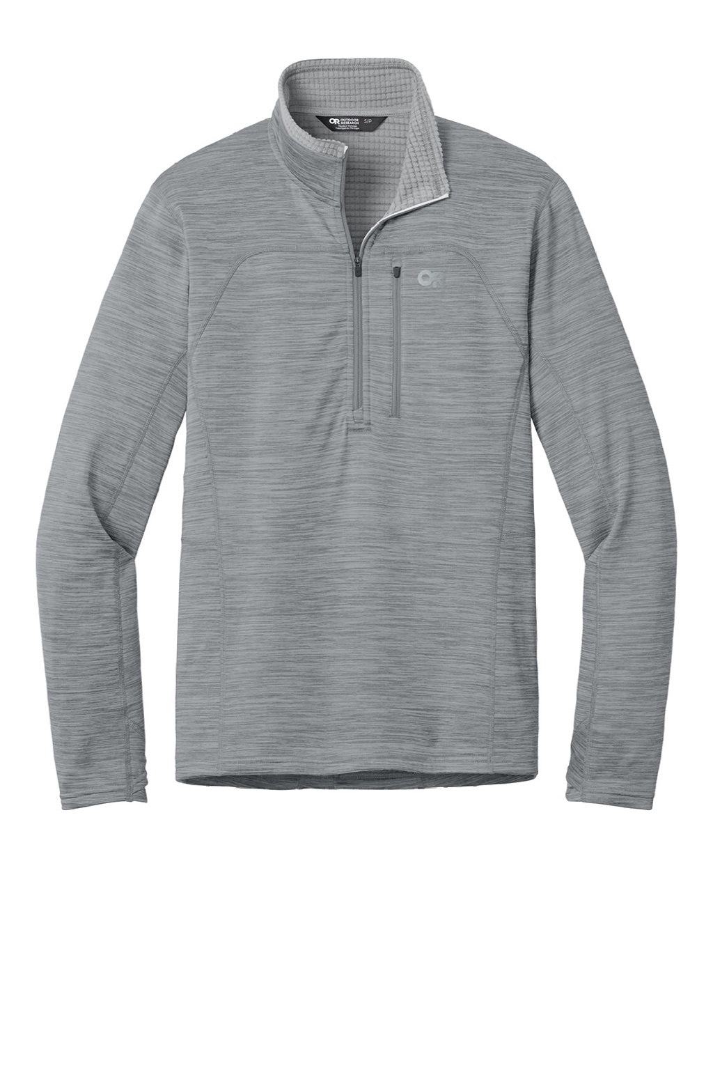 Outdoor Research OR322267 Mens Tech Grid Fleece 1/4 Zip Sweatshirt Heather Grey Flat Front