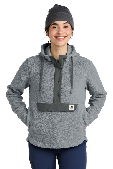 Outdoor Research OR322268 Womens Packwood Fleece Hooded Sweatshirt Hoodie Grey Model Front