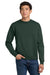 Hanes P160 Mens EcoSmart Print Pro XP Pill Resistant Fleece Crewneck Sweatshirt Deep Forest Green Model Front