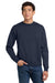 Hanes P160 Mens EcoSmart Print Pro XP Pill Resistant Fleece Crewneck Sweatshirt Navy Blue Model Front