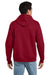 Hanes P170 Mens EcoSmart Print Pro XP Pill Resistant Hooded Sweatshirt Hoodie w/ Pouch Pocket Deep Red Model Back