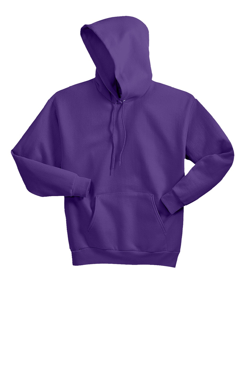 Hanes P170 Mens EcoSmart Print Pro XP Pill Resistant Hooded Sweatshirt Hoodie w/ Pouch Pocket Purple Flat Front