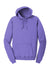 Port & Company PC098H Mens Beach Wash Fleece Hooded Sweatshirt Hoodie w/ Pouch Pocket Amethyst Purple Flat Front