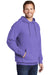 Port & Company PC098H Mens Beach Wash Fleece Hooded Sweatshirt Hoodie w/ Pouch Pocket Amethyst Purple Model 3q