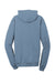 Port & Company PC098H Mens Beach Wash Fleece Hooded Sweatshirt Hoodie w/ Pouch Pocket Denim Blue Flat Back