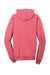 Port & Company PC098H Mens Beach Wash Fleece Hooded Sweatshirt Hoodie w/ Pouch Pocket Fruit Punch Pink Flat Back