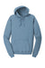 Port & Company PC098H Mens Beach Wash Fleece Hooded Sweatshirt Hoodie w/ Pouch Pocket Mist Blue Flat Front