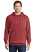 Port & Company PC098H Mens Beach Wash Fleece Hooded Sweatshirt Hoodie w/ Pouch Pocket Rock Red Model Front
