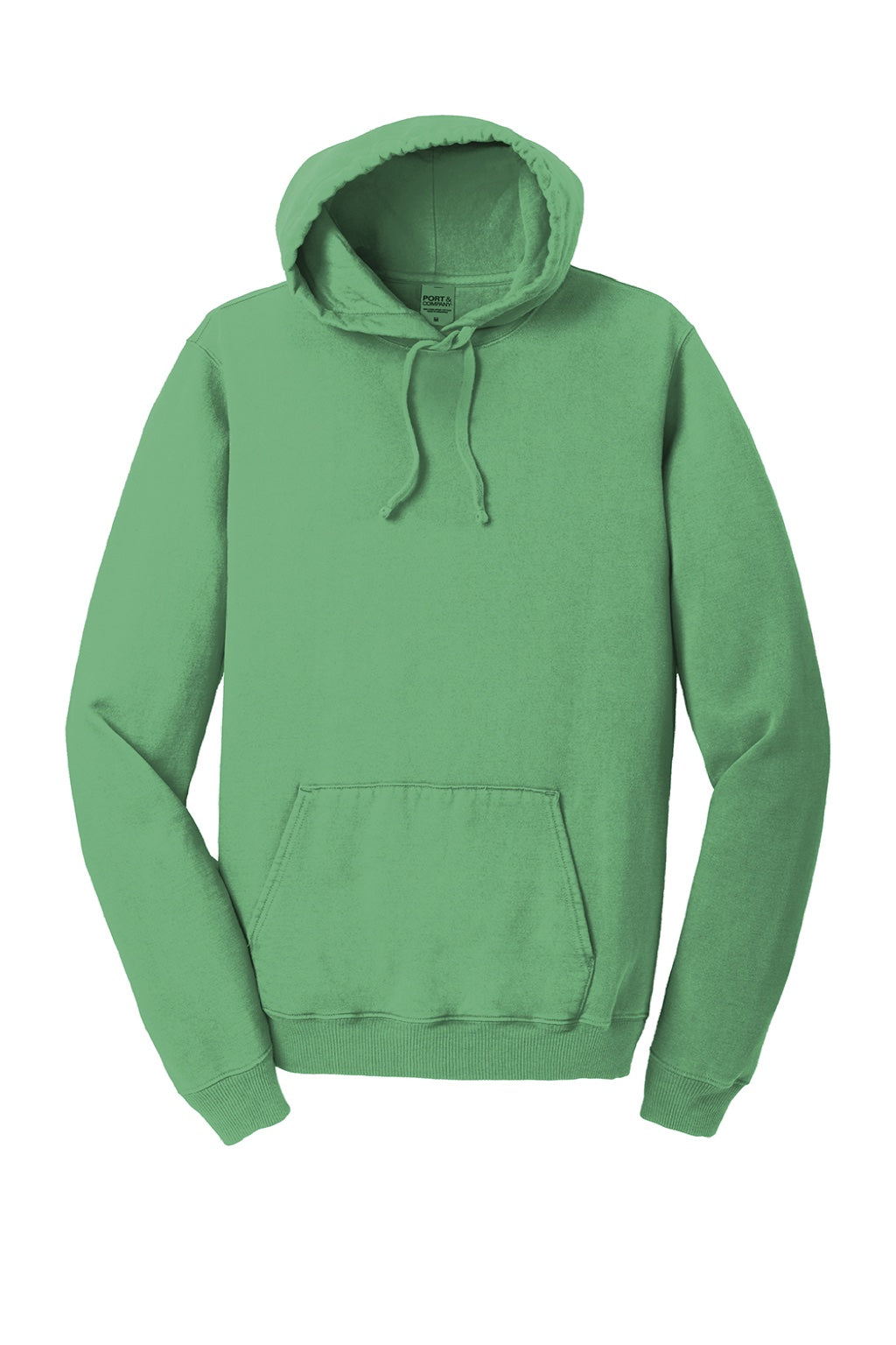 Port & Company PC098H Mens Beach Wash Fleece Hooded Sweatshirt Hoodie w/ Pouch Pocket Safari Green Flat Front