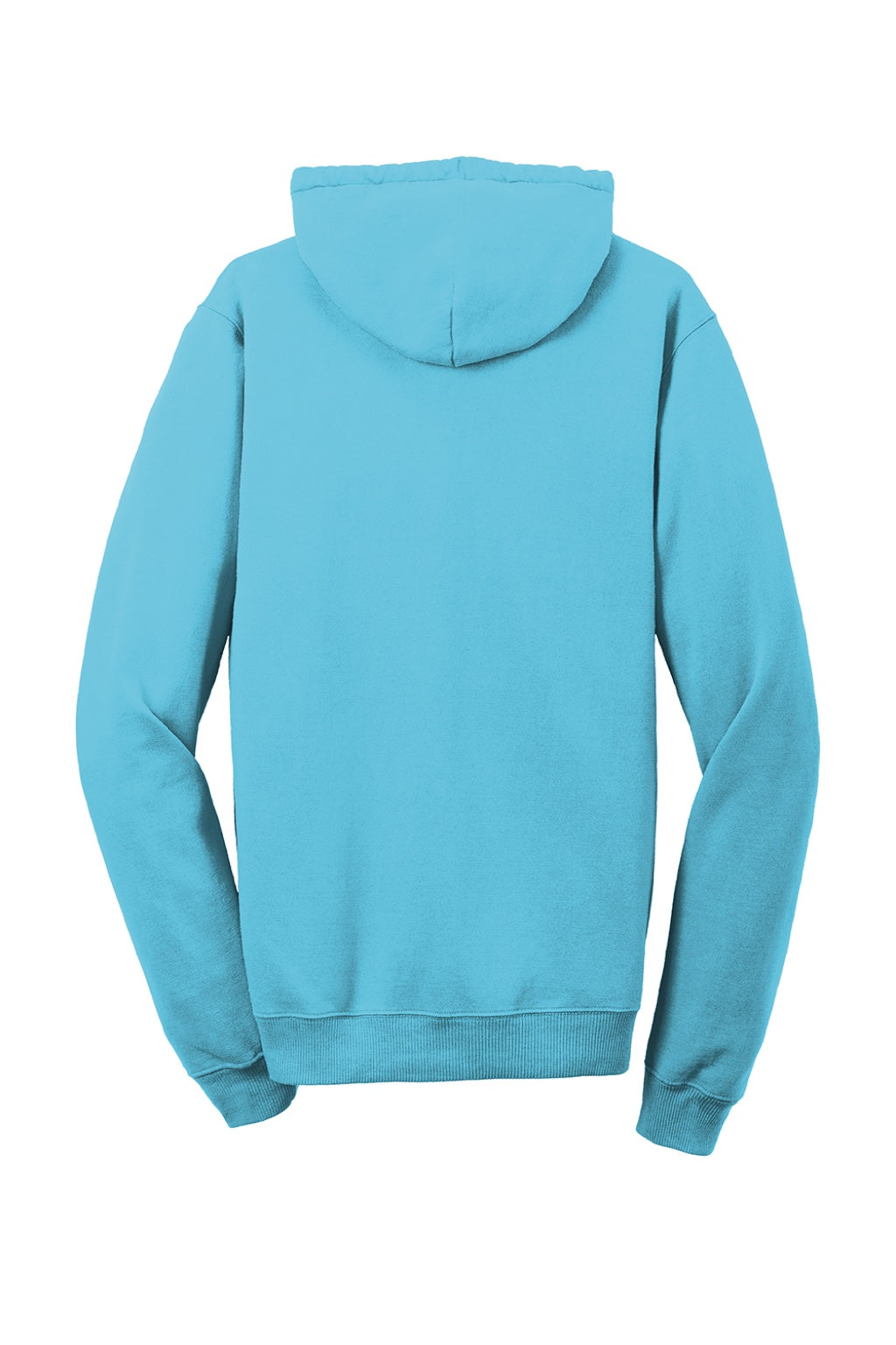 Port & Company PC098H Mens Beach Wash Fleece Hooded Sweatshirt Hoodie w/ Pouch Pocket Tidal Wave Blue Flat Back