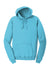 Port & Company PC098H Mens Beach Wash Fleece Hooded Sweatshirt Hoodie w/ Pouch Pocket Tidal Wave Blue Flat Front