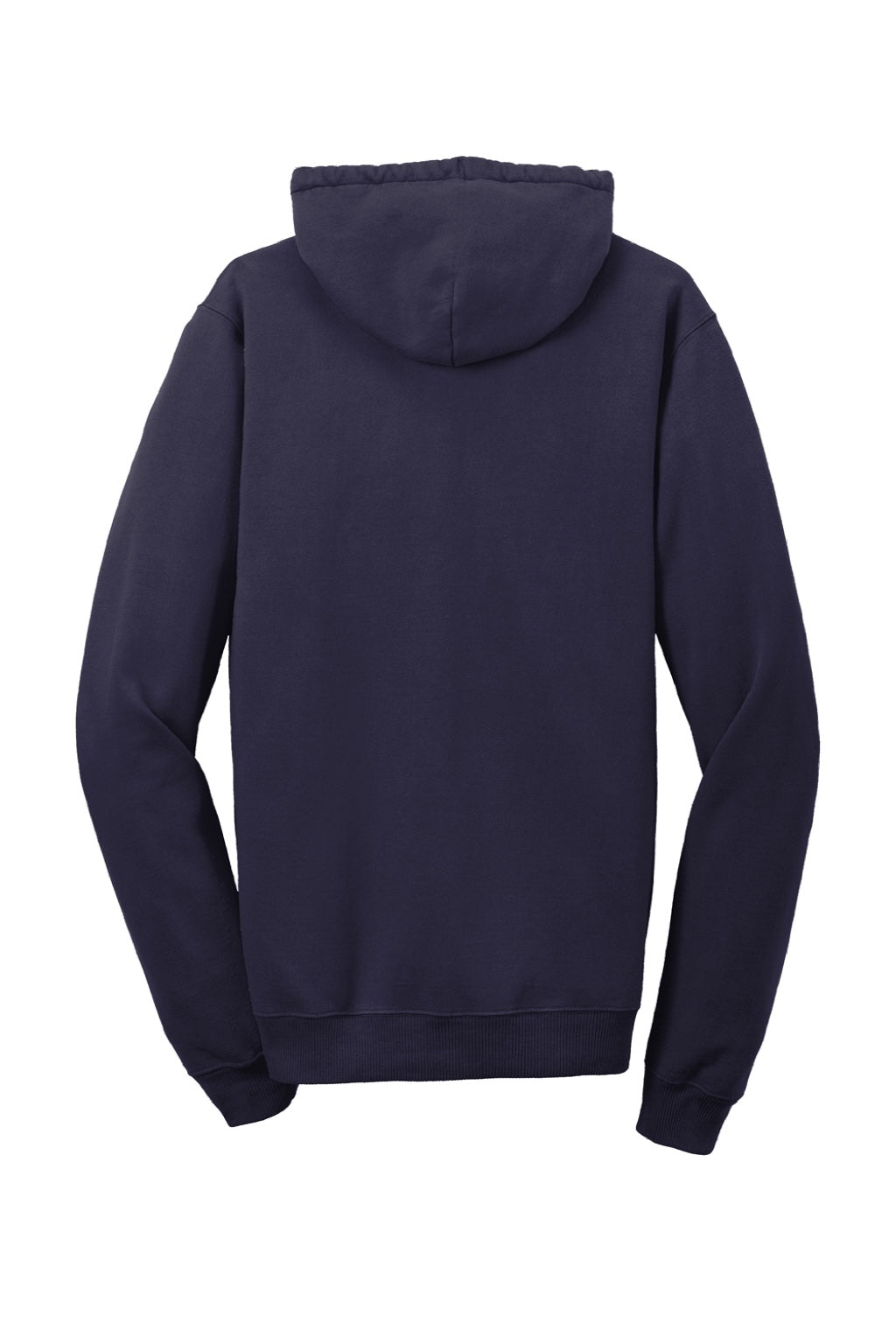 Port & Company PC098H Mens Beach Wash Fleece Hooded Sweatshirt Hoodie w/ Pouch Pocket True Navy Blue Flat Back
