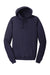 Port & Company PC098H Mens Beach Wash Fleece Hooded Sweatshirt Hoodie w/ Pouch Pocket True Navy Blue Flat Front