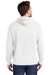 Port & Company PC098H Mens Beach Wash Fleece Hooded Sweatshirt Hoodie w/ Pouch Pocket White Model Back