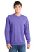 Port & Company PC098 Mens Beach Wash Fleece Crewneck Sweatshirt Amethyst Purple Model Front