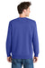 Port & Company PC098 Mens Beach Wash Fleece Crewneck Sweatshirt Iris Blue Model Back