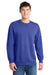 Port & Company PC098 Mens Beach Wash Fleece Crewneck Sweatshirt Iris Blue Model Front