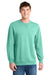 Port & Company PC098 Mens Beach Wash Fleece Crewneck Sweatshirt Cool Mint Green Model Front