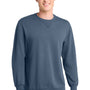 Port & Company Mens Beach Wash Fleece Crewneck Sweatshirt - Denim Blue