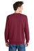 Port & Company PC098 Mens Beach Wash Fleece Crewneck Sweatshirt Merlot Red Model Back