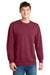 Port & Company PC098 Mens Beach Wash Fleece Crewneck Sweatshirt Merlot Red Model Front
