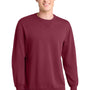 Port & Company Mens Beach Wash Fleece Crewneck Sweatshirt - Merlot Red