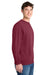Port & Company PC098 Mens Beach Wash Fleece Crewneck Sweatshirt Merlot Red Model Side