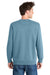 Port & Company PC098 Mens Beach Wash Fleece Crewneck Sweatshirt Mist Blue Model Back