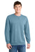 Port & Company PC098 Mens Beach Wash Fleece Crewneck Sweatshirt Mist Blue Model Front