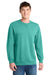 Port & Company PC098 Mens Beach Wash Fleece Crewneck Sweatshirt Peacock Green Model Front