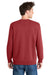 Port & Company PC098 Mens Beach Wash Fleece Crewneck Sweatshirt Rock Red Model Back