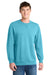 Port & Company PC098 Mens Beach Wash Fleece Crewneck Sweatshirt Tidal Wave Blue Model Front