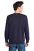Port & Company PC098 Mens Beach Wash Fleece Crewneck Sweatshirt True Navy Blue Model Back