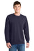 Port & Company PC098 Mens Beach Wash Fleece Crewneck Sweatshirt True Navy Blue Model Front
