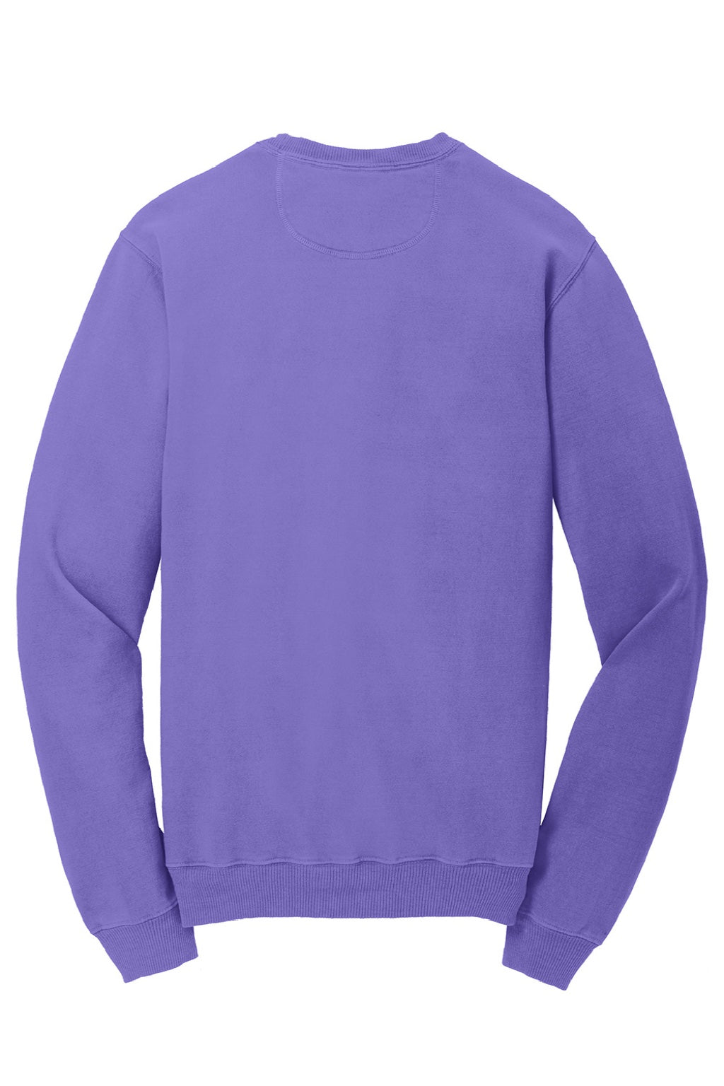 Port & Company PC098 Mens Beach Wash Fleece Crewneck Sweatshirt Amethyst Purple Flat Back