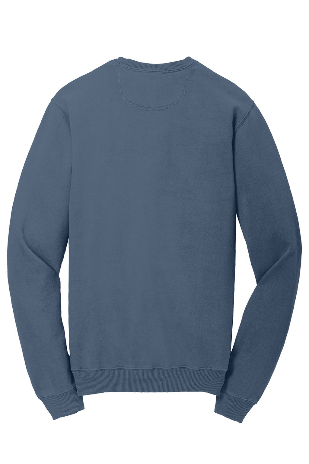 Port & Company PC098 Mens Beach Wash Fleece Crewneck Sweatshirt Denim Blue Flat Back