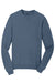 Port & Company PC098 Mens Beach Wash Fleece Crewneck Sweatshirt Denim Blue Flat Front