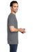 Port & Company PC099P Mens Beach Wash Short Sleeve Crewneck T-Shirt w/ Pocket Pewter Grey Model Side