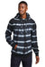 Port & Company PC143 Mens Allover Stripe Tie-Dye Fleece Hooded Sweatshirt Hoodie w/ Pouch Pocket Black/White Model Front