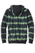 Port & Company PC143 Mens Allover Stripe Tie-Dye Fleece Hooded Sweatshirt Hoodie w/ Pouch Pocket Green Tea/Black Flat Back
