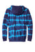 Port & Company PC143 Mens Allover Stripe Tie-Dye Fleece Hooded Sweatshirt Hoodie w/ Pouch Pocket Turquoise Blue/Team Navy Blue Flat Back