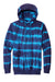Port & Company PC143 Mens Allover Stripe Tie-Dye Fleece Hooded Sweatshirt Hoodie w/ Pouch Pocket Turquoise Blue/Team Navy Blue Flat Front