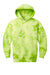 Port & Company PC144Y Youth Crystal Tie-Dye Hooded Sweatshirt Hoodie w/ Pouch Pocket Lemon Lime Flat Front